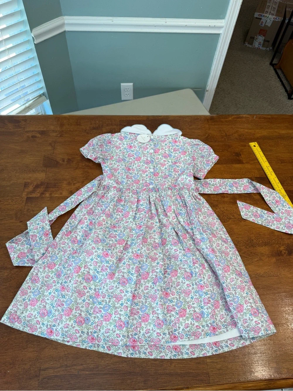 Sal & Pimenta Maryland Sprinkles Dress Blue Floral Peter Pan Collar Sz 10 NWT